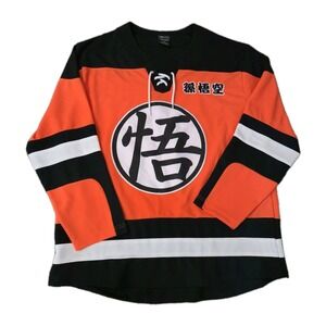 Box Lunch Dragon Ball Z Son Goku #59 Hockey Jersey Size XL Anime Orange